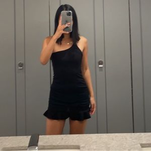 black one shoulder dress